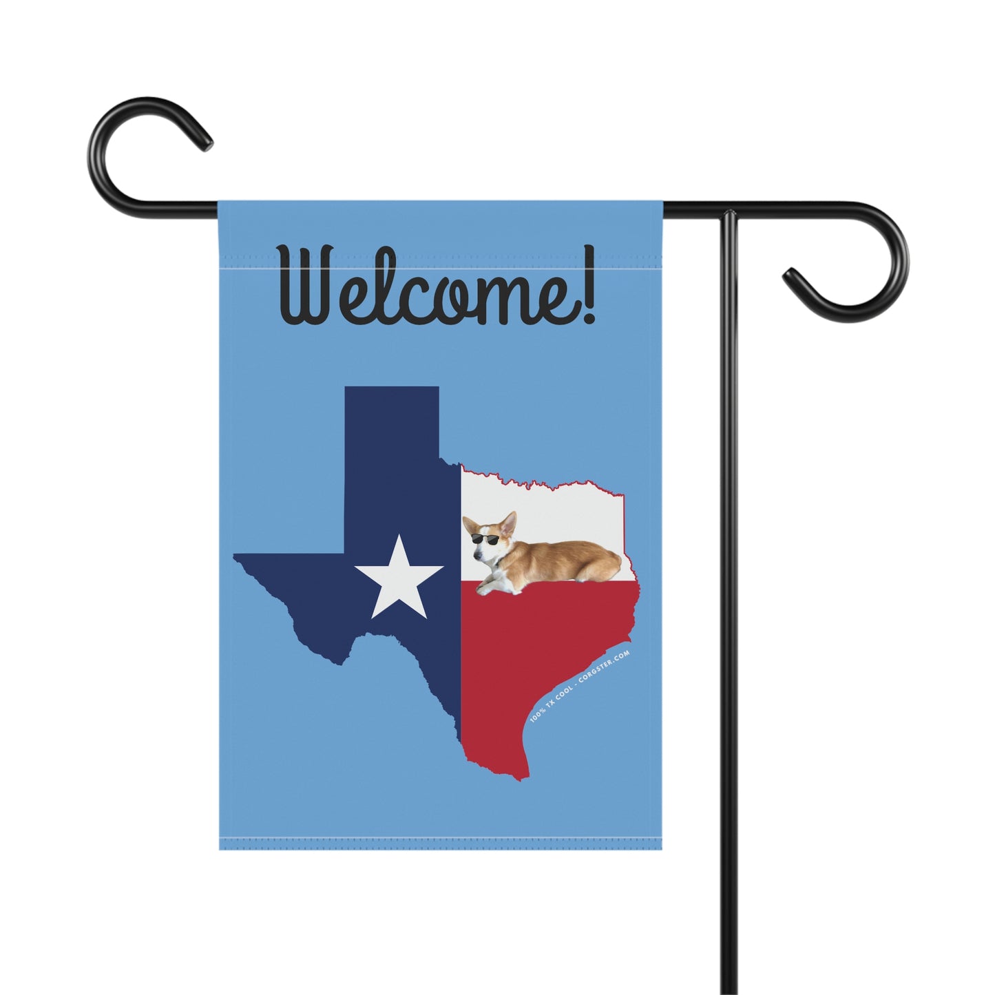 Tx Corgi Welcome! Garden & House Flag Banner
