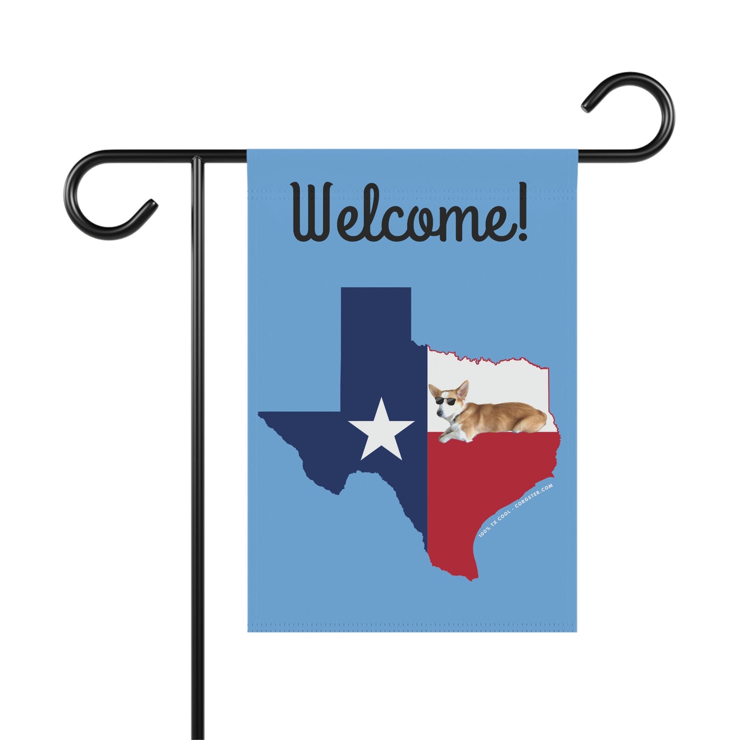 Tx Corgi Welcome!  Garden & House Flag Banner