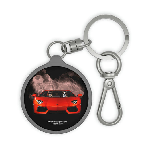 Red Lamborghini Corgi Keyring Tag - Corgster