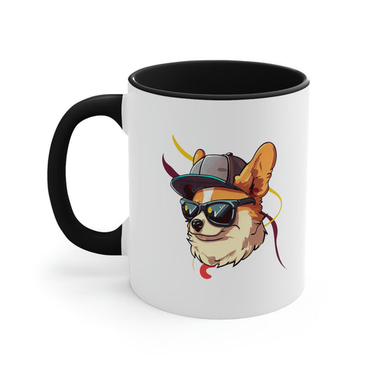 Hipster Corgster - Cool Corgi Coffee Mug, 11oz