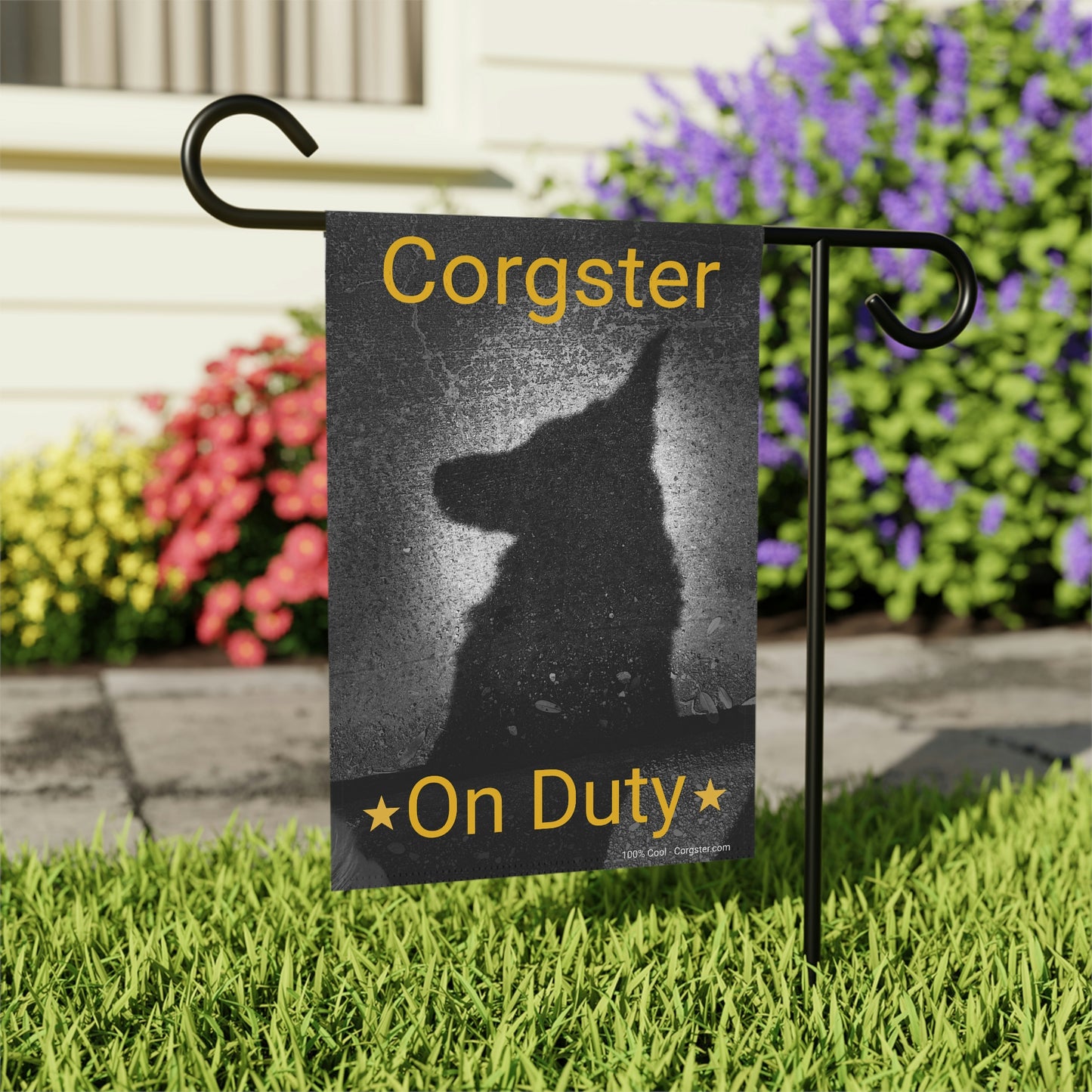 Corster On Duty - Corgi Garden & House Banner